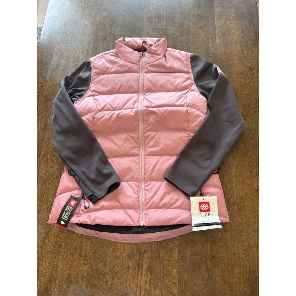 686 GLCR Trail Down Insulator Jacket Blush Pink Grey L8WGNS10 Women Small NWT